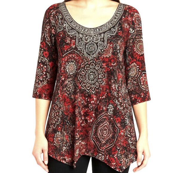 Dress Barn Multi-color Tunic with Embellishment - Picture 1 of 4